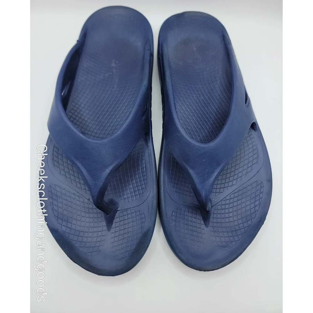 Oofos OOriginal Navy Blue Recovery Thong Sandals Mens 11 Womens 13 EU 44